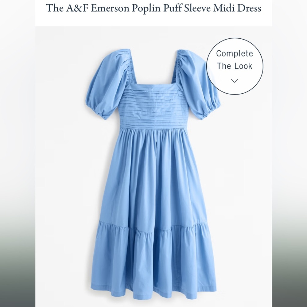 The A&F Emerson Poplin Puff Sleeve Midi Dress